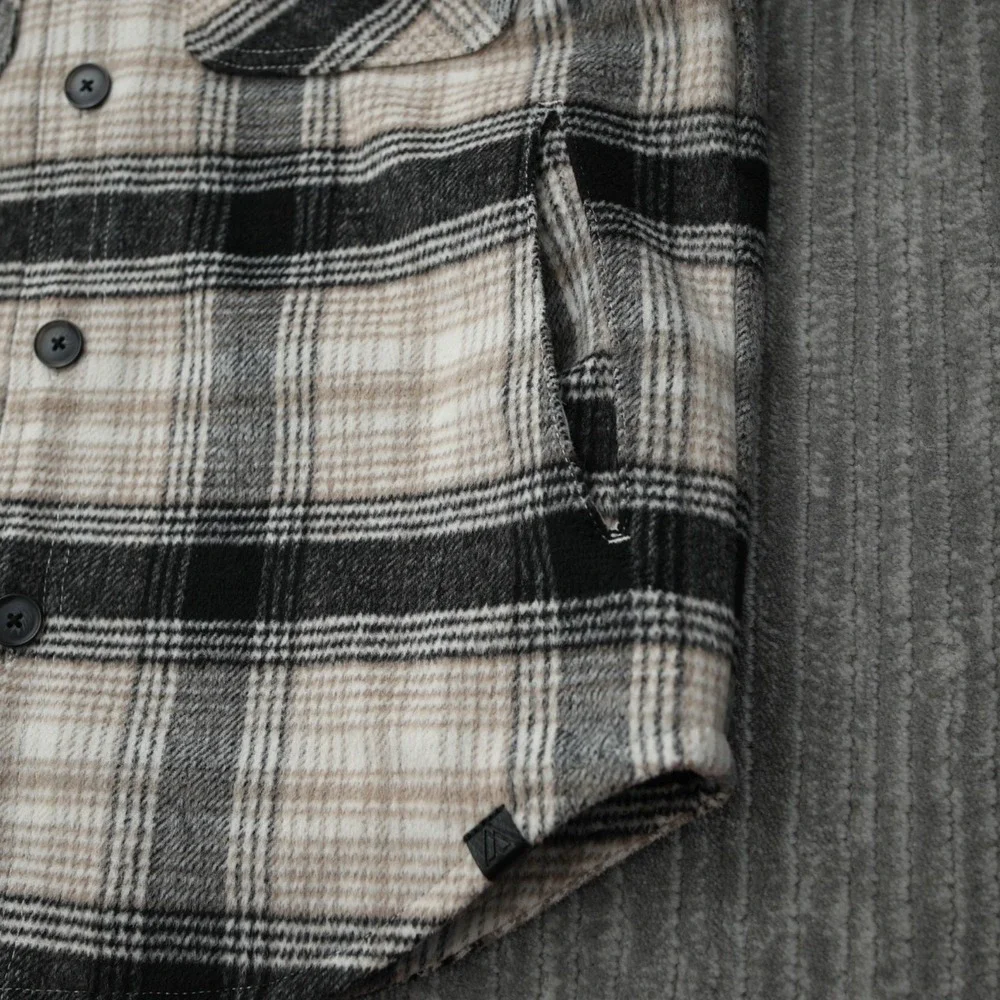 Alpine Design Jacket Men Plaid Flannel Wool 2 Pockets Long Sleeve Buttons XS‎